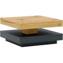 Stolik kwadratowy z obrotowym blatem Cotto 67x67cm dąb aristan / antracyt Signal