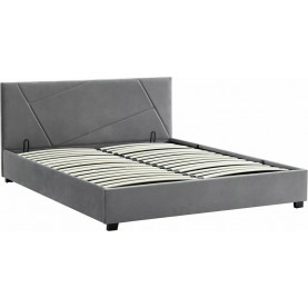 Łóżko welurowe z wezgłowiem i schowkiem Columbia 160x200cm szare Signal 2