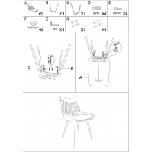 Krzesło welurowe pikowane Agat granatowy / czarny Signal