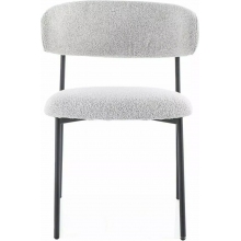 Krzesło tapicerowane z zaokrąglonym oparciem Elton beżowe Signal