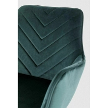 Krzesło welurowe z przeszyciami Fig zielone Signal
