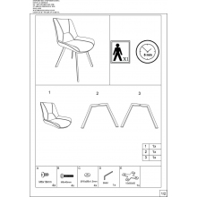Krzesło tapicerowane Link ciemny brąz / czarny mat Signal