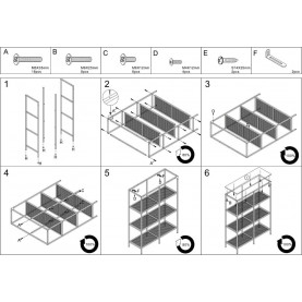 Regał loft z drucianymi półkami Lex 100x36x136cm dąb / czarny mat Signal 2