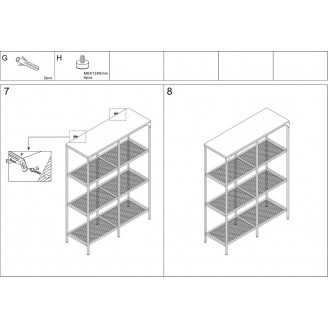 Regał loft z drucianymi półkami Lex 100x36x136cm dąb / czarny mat Signal