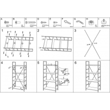 Regał loft na nóżkach Loft R5 60x30x115cm czarny Signal