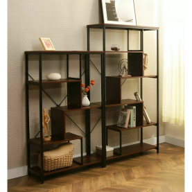 Regał loft na nóżkach Net 75x35x132cm orzech / czarny Signal 2