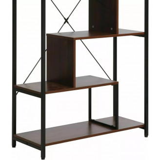 Regał loft na nóżkach Net 75x35x132cm orzech / czarny Signal