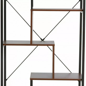Regał loft na nóżkach Net 75x35x132cm orzech / czarny Signal