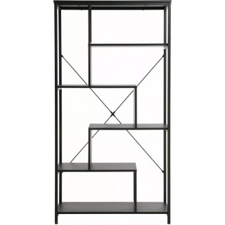 Regał loft na nóżkach Net 85x35x163cm czarny Signal