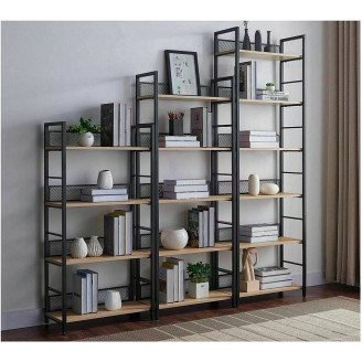 Regał industrialny Raw R6 60x28x187cm dąb / czarny Signal