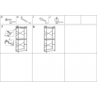 Regał stojący z wieszakami Rin A 80x40x200cm czarny Signal