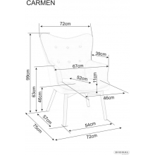 Fotel welurowy uszak Carmen Velvet antyczny róż / czarny mat Signal