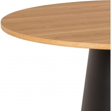 Stół fornirowany na jednej nodze Soli 120cm dąb / czarny Actona