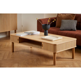 Stolik fornirowany ze schowkiem Langley 130x70cm dąb Actona 2