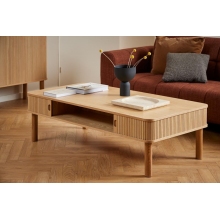 Stolik fornirowany ze schowkiem Langley 130x70cm dąb Actona
