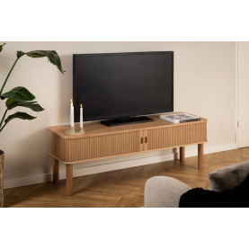 Szafka RTV fornirowana na nóżkach Langley 140x40cm dąb Actona 2
