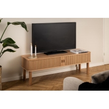 Szafka RTV fornirowana na nóżkach Langley 140x40cm dąb Actona
