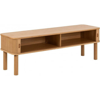 Szafka RTV fornirowana na nóżkach Langley 140x40cm dąb Actona