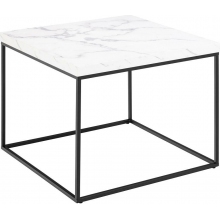 Stolik kwadratowy Barossa 60x60cm biały marmur / czarny Actona