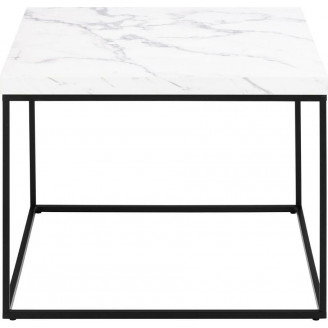 Stolik kwadratowy Barossa 60x60cm biały marmur / czarny Actona