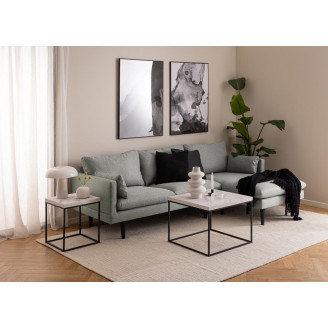 Stolik kwadratowy Barossa 60x60cm biały marmur / czarny Actona