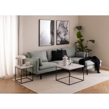 Stolik kwadratowy Barossa 60x60cm biały marmur / czarny Actona
