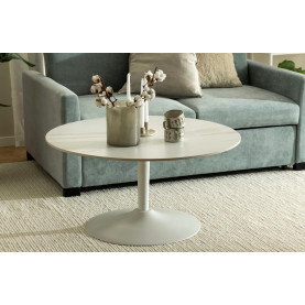 Stolik ceramiczny na jednej nodze Malta 60cm biały Actona 2