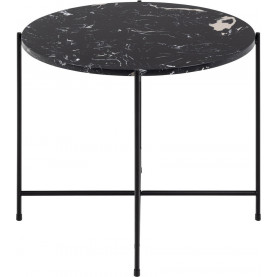 Stolik okrągły marmurowy Avila 52cm H40cm czarny marmur / czarny Actona 2