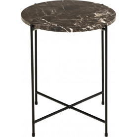 Stolik okrągły marmurowy Avila 42cm H45cm brązowy marmur / czarny Actona 2