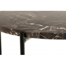 Stolik okrągły marmurowy Avila 42cm H45cm brązowy marmur / czarny Actona