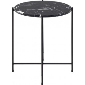 Stolik okrągły marmurowy Avila 42cm H45cm czarny marmur / czarny Actona 2