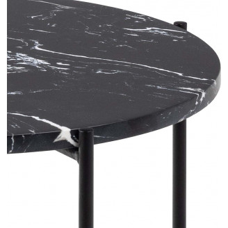 Stolik okrągły marmurowy Avila 42cm H45cm czarny marmur / czarny Actona
