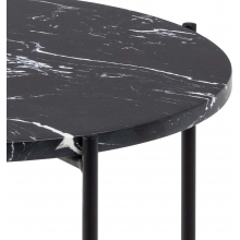 Stolik okrągły marmurowy Avila 42cm H45cm czarny marmur / czarny Actona