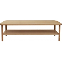 Stolik fornirowany z półką Banbury 150x50cm dąb Actona