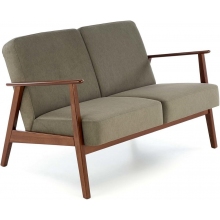 Sofa 2 osobowa prl / vintage Milano 120cm orzech / oliwka Castel 39 Halmar