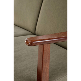 Sofa 2 osobowa prl / vintage Milano 120cm orzech / oliwka Castel 39 Halmar