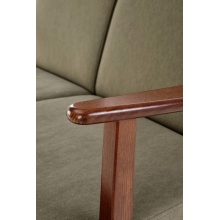 Sofa 2 osobowa prl / vintage Milano 120cm orzech / oliwka Castel 39 Halmar