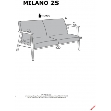 Sofa 2 osobowa prl / vintage Milano 120cm orzech / oliwka Castel 39 Halmar