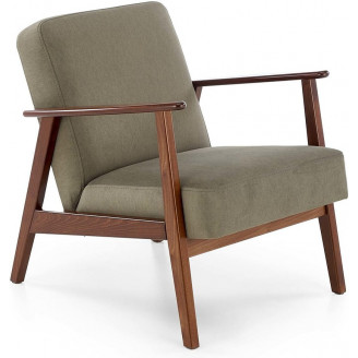 Fotel tapicerowany prl / vintage Milano orzech / oliwka Castel 39 Halmar