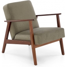 Fotel tapicerowany prl / vintage Milano orzech / oliwka Castel 39 Halmar