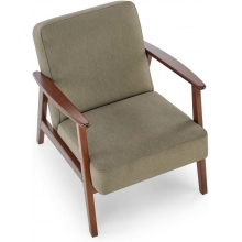 Fotel tapicerowany prl / vintage Milano orzech / oliwka Castel 39 Halmar