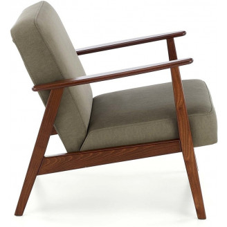 Fotel tapicerowany prl / vintage Milano orzech / oliwka Castel 39 Halmar