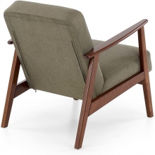 Fotel tapicerowany prl / vintage Milano orzech / oliwka Castel 39 Halmar