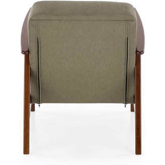 Fotel tapicerowany prl / vintage Milano orzech / oliwka Castel 39 Halmar