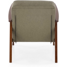 Fotel tapicerowany prl / vintage Milano orzech / oliwka Castel 39 Halmar