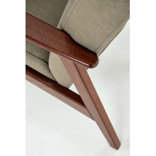 Fotel tapicerowany prl / vintage Milano orzech / oliwka Castel 39 Halmar