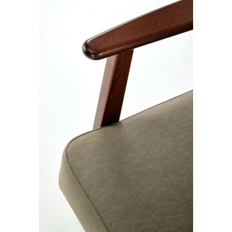 Fotel tapicerowany prl / vintage Milano orzech / oliwka Castel 39 Halmar