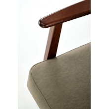 Fotel tapicerowany prl / vintage Milano orzech / oliwka Castel 39 Halmar
