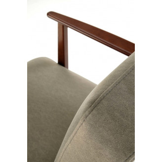 Fotel tapicerowany prl / vintage Milano orzech / oliwka Castel 39 Halmar