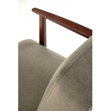 Fotel tapicerowany prl / vintage Milano orzech / oliwka Castel 39 Halmar